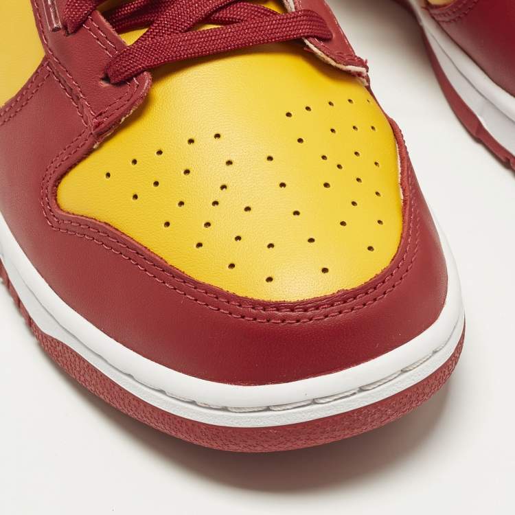 Pre Owned Nike Dunk Midas Gold Size 45 Red/Yellow Leather Low Top Sneakers