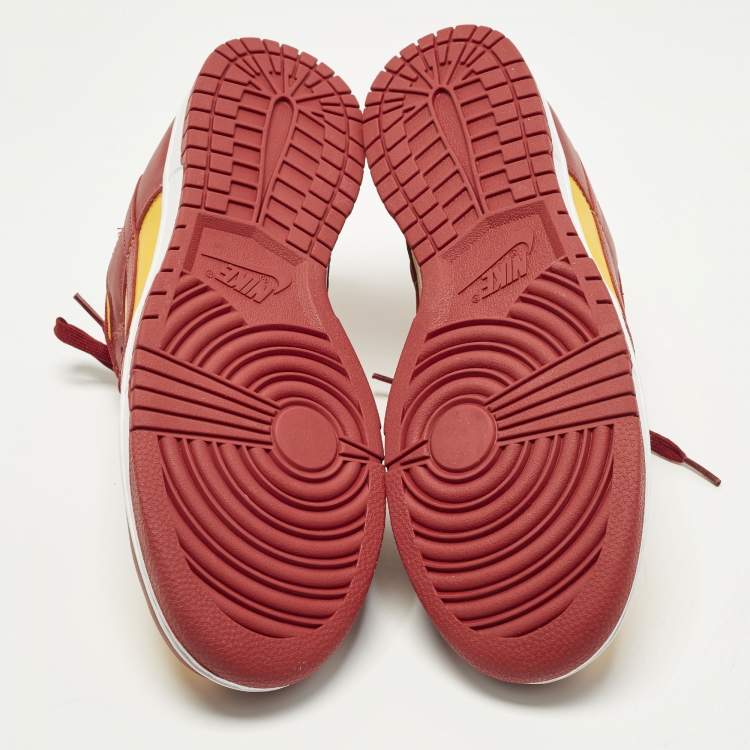 Pre Owned Nike Dunk Midas Gold Size 45 Red/Yellow Leather Low Top Sneakers