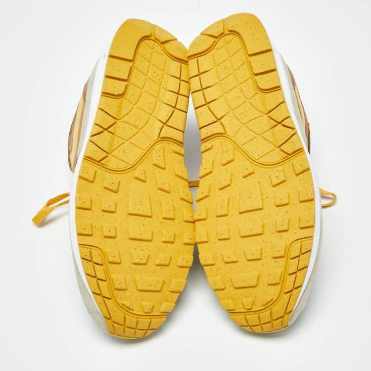 Pre Owned حذاء رياضي نايك اير ماكس 1 شبك و جلد شامواه أخضر / أبيض بطيخ مقاس 45