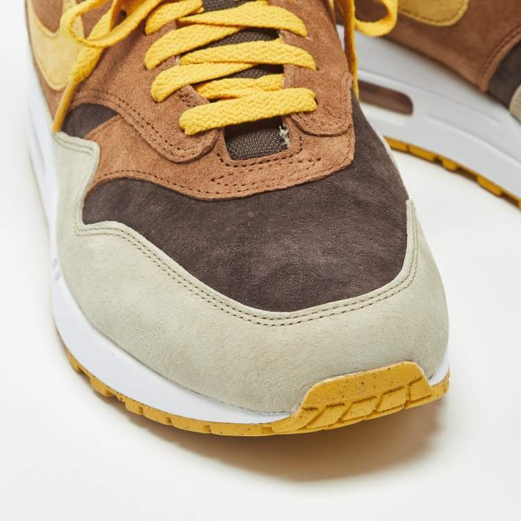 Pre Owned حذاء رياضي نايك اير ماكس 1 شبك و جلد شامواه أخضر / أبيض بطيخ مقاس 45