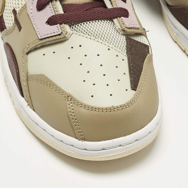 مملوكة مسبقًا Nike Dunk Scrap Latte Size 46 Multicolor Leather and Mesh Low Top Sneakers