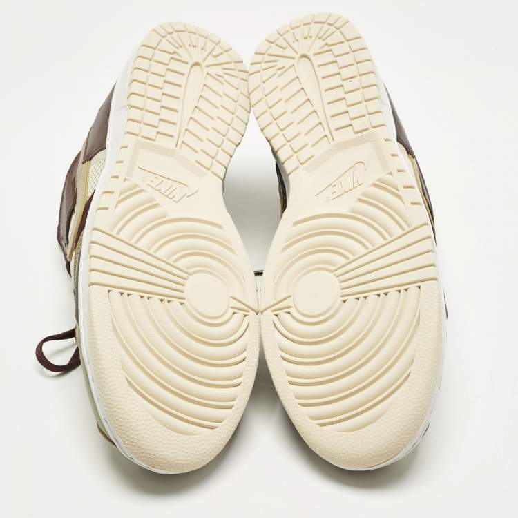 مملوكة مسبقًا Nike Dunk Scrap Latte Size 46 Multicolor Leather and Mesh Low Top Sneakers