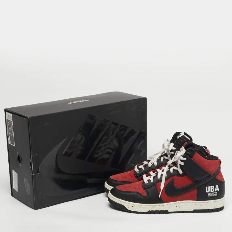 مملوكة مسبقًا Nike Dunk Hi Size 45 Black Leather and Nubuck Leather Mid Top Sneakers
