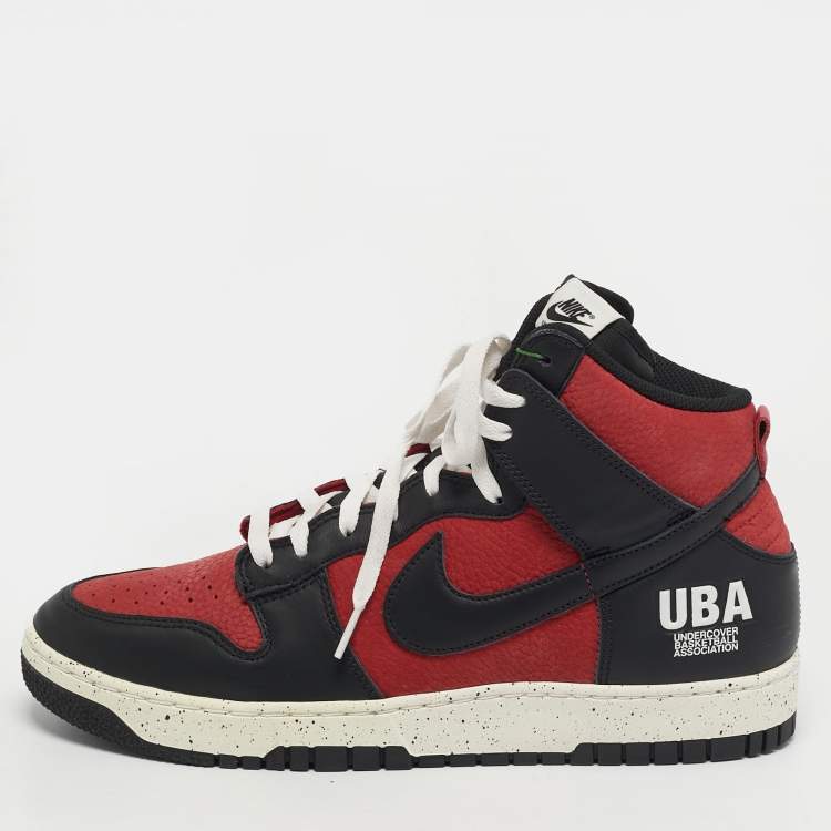 مملوكة مسبقًا Nike Dunk Hi Size 45 Black Leather and Nubuck Leather Mid Top Sneakers