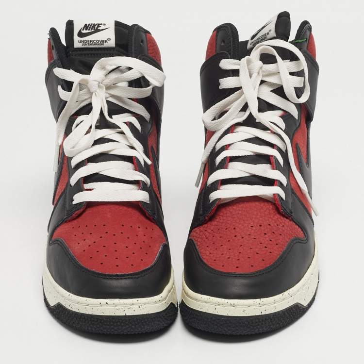 مملوكة مسبقًا Nike Dunk Hi Size 45 Black Leather and Nubuck Leather Mid Top Sneakers