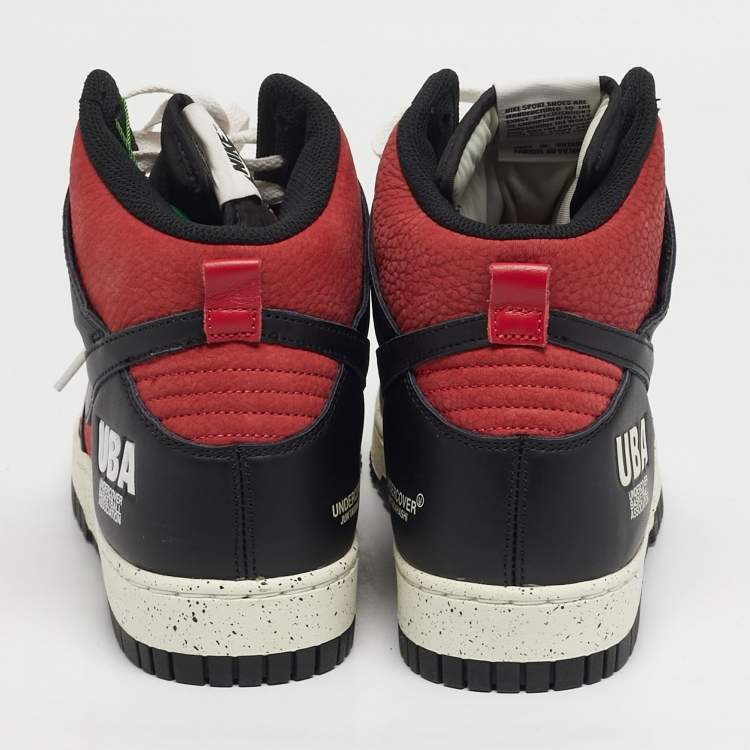 مملوكة مسبقًا Nike Dunk Hi Size 45 Black Leather and Nubuck Leather Mid Top Sneakers