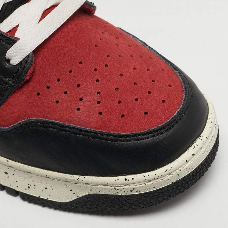 مملوكة مسبقًا Nike Dunk Hi Size 45 Black Leather and Nubuck Leather Mid Top Sneakers