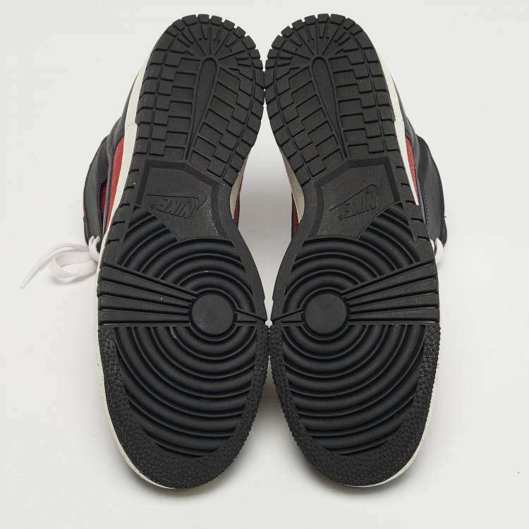 مملوكة مسبقًا Nike Dunk Hi Size 45 Black Leather and Nubuck Leather Mid Top Sneakers