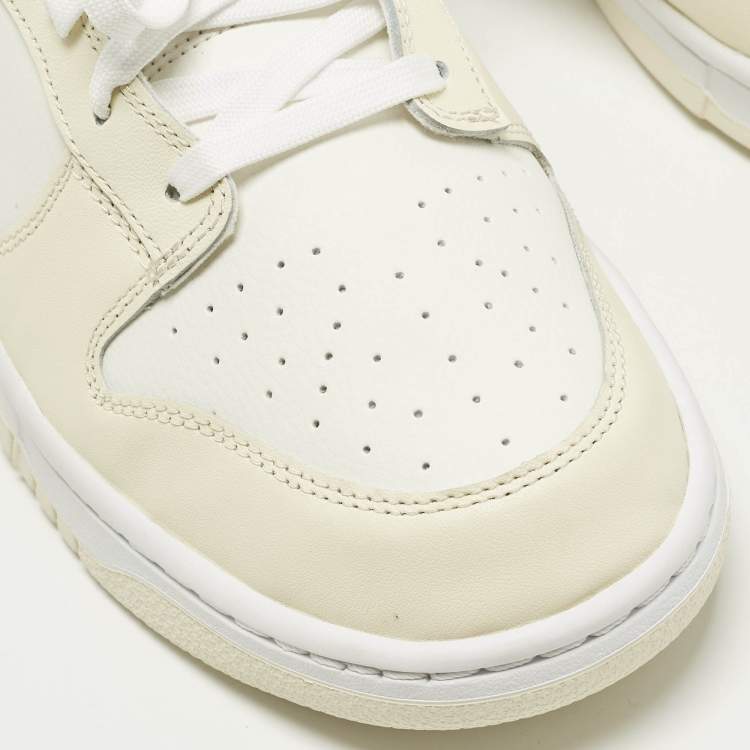 Pre Owned Nike Dunk Low Retro Coconut Milk Size 47.5 Cream/Off White Leather Low Top Sneakers