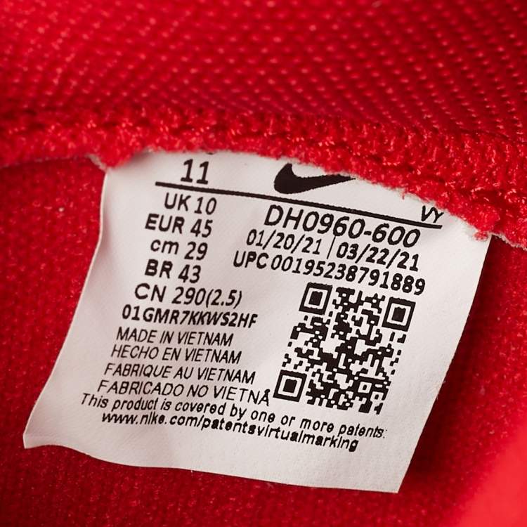 Pre Owned Nike Dunk High SE First Use Red Size 45 Red Leather and Suede High Top Sneakers