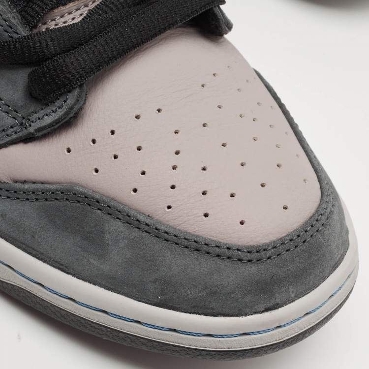 Pre Owned Nike SB Dunk Pro Medium Grey Pink Size 45 Grey Nubuck and Leather High Top Sneakers