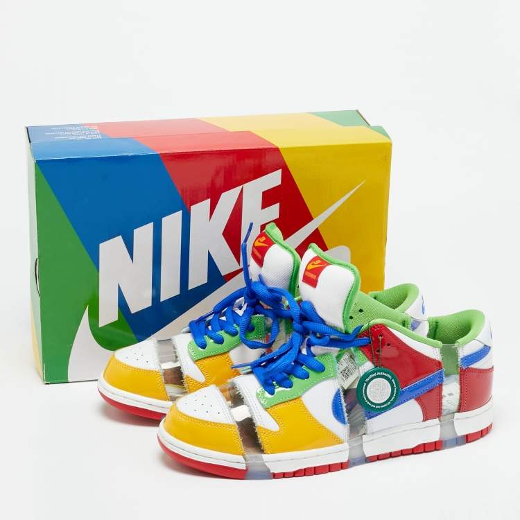 Pre Owned Nike SB Dunk Sandy Bodecker Size 45.5 Multicolor Patent Leather and PVC Low Top Sneakers
