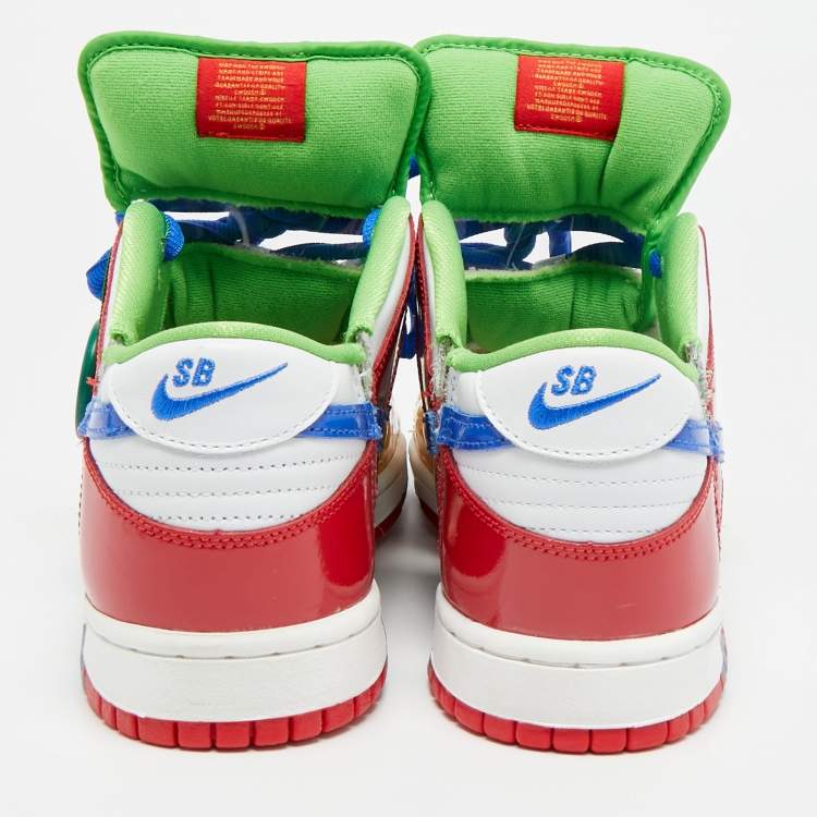 Pre Owned Nike SB Dunk Sandy Bodecker Size 45.5 Multicolor Patent Leather and PVC Low Top Sneakers