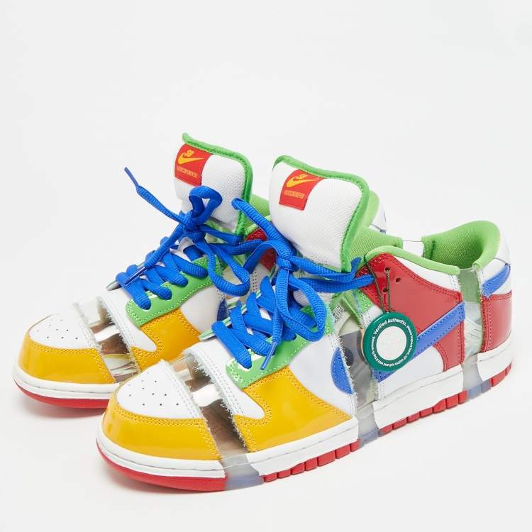 Pre Owned Nike SB Dunk Sandy Bodecker Size 45.5 Multicolor Patent Leather and PVC Low Top Sneakers
