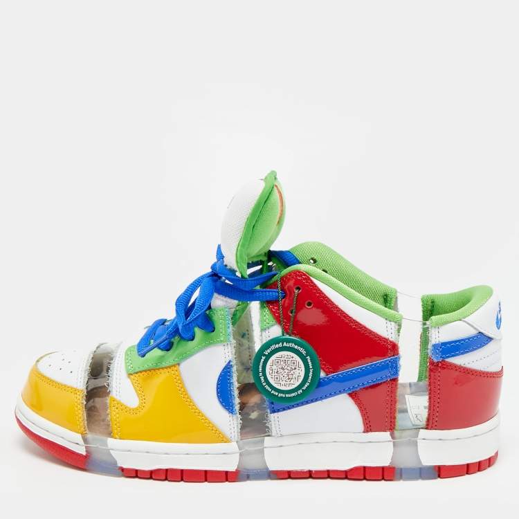 Pre Owned Nike SB Dunk Sandy Bodecker Size 45.5 Multicolor Patent Leather and PVC Low Top Sneakers