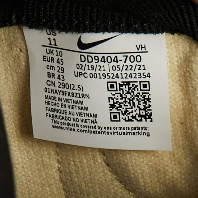 Pre Owned Nike Dunk 1985 Black Acid Wash Size 45 Multicolor Leather High Top Sneakers