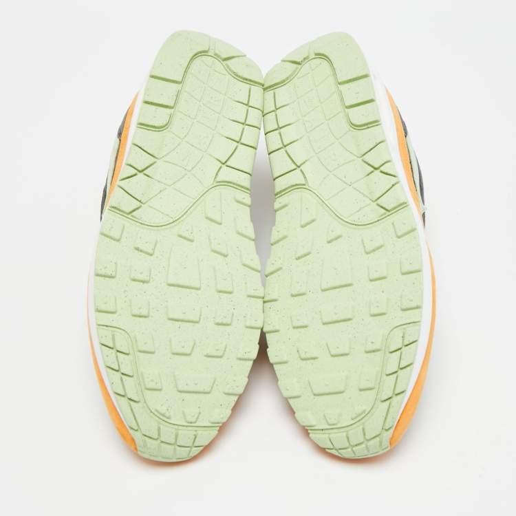 Pre Owned Nike Air Max 1 PRM Duck Honey Dew Size 45.5 Multicolor Suede Low Top Sneakers