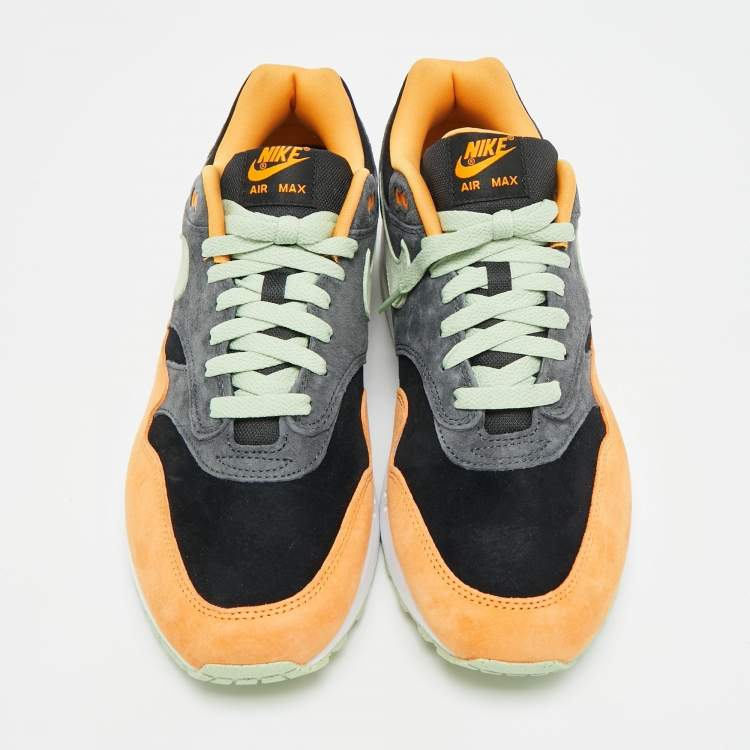 Pre Owned Nike Air Max 1 PRM Duck Honey Dew Size 45.5 Multicolor Suede Low Top Sneakers