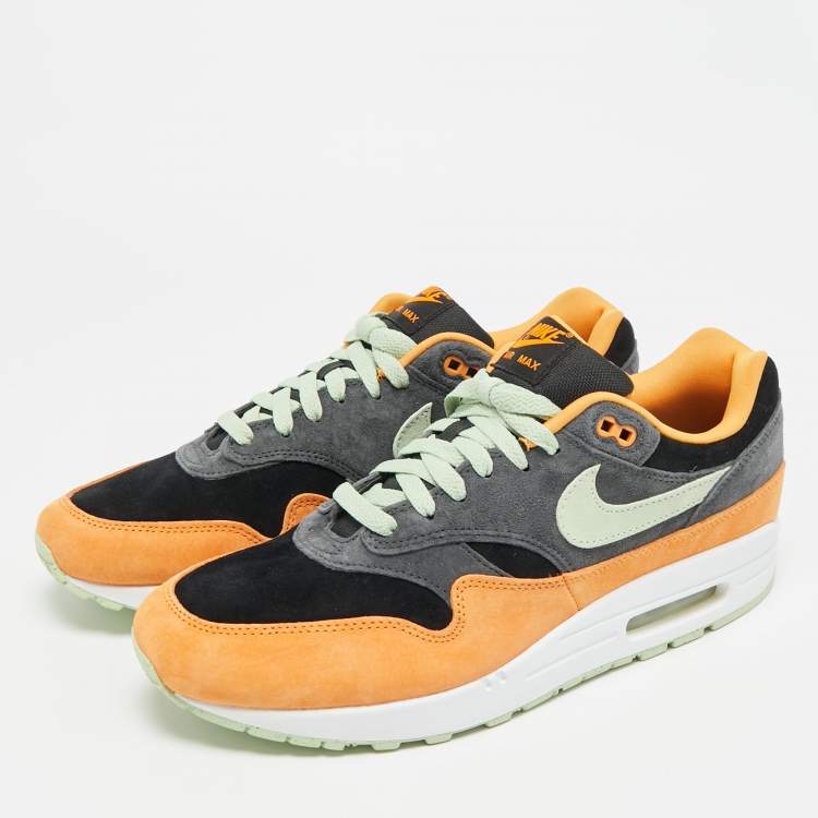 Pre Owned Nike Air Max 1 PRM Duck Honey Dew Size 45.5 Multicolor Suede Low Top Sneakers