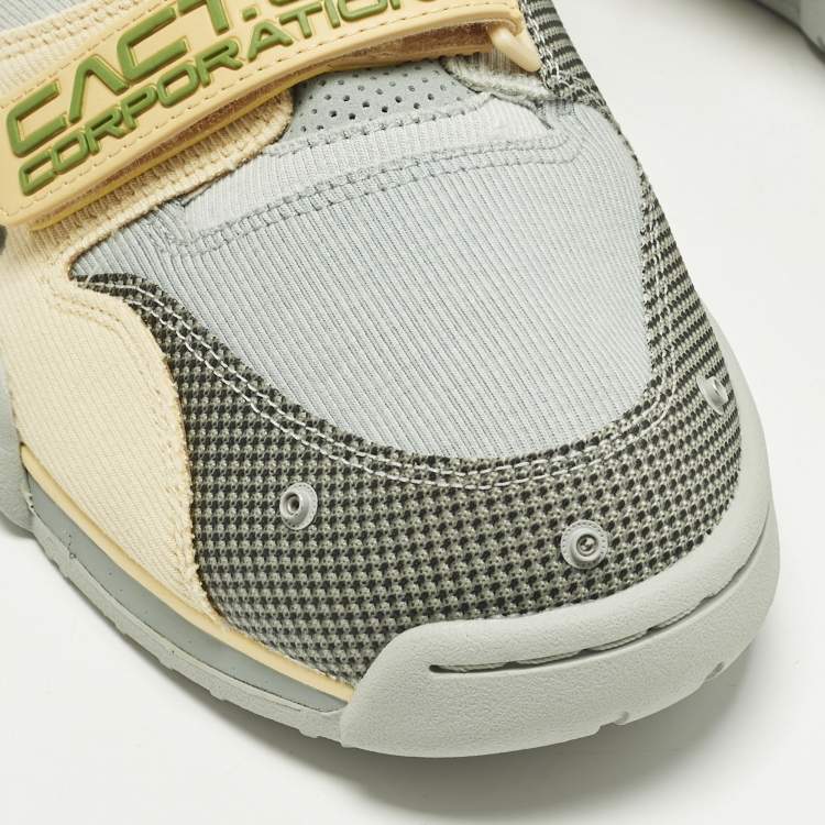 Pre Owned Nike Air Trainer 1 SP Travis Scott Grey Haze Size 46 Multicolor Canvas High Top Sneakers