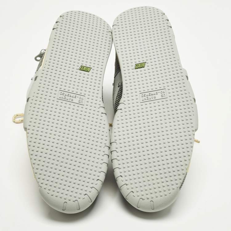 Pre Owned Nike Air Trainer 1 SP Travis Scott Grey Haze Size 46 Multicolor Canvas High Top Sneakers