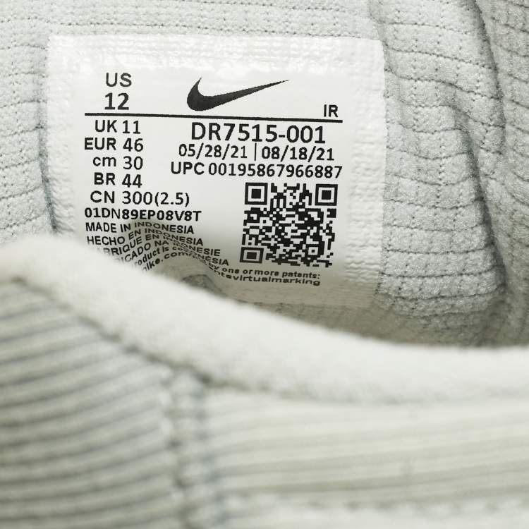 Pre Owned Nike Air Trainer 1 SP Travis Scott Grey Haze Size 46 Multicolor Canvas High Top Sneakers