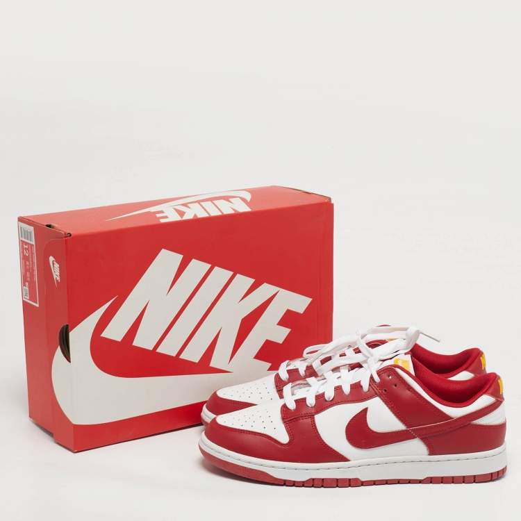 مملوكة مسبقًا Nike Dunk USC Size 46 White/Red Leather Low Top Sneakers