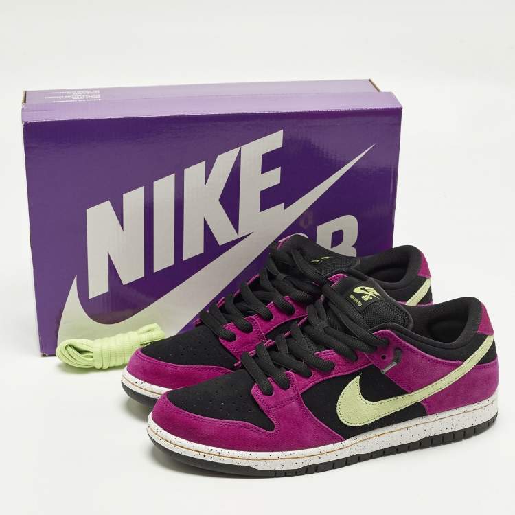 Pre Owned Nike SB Dunk Pro ACG Terra Red Plum Size 45.5 Multicolor Suede Low Top Sneakers