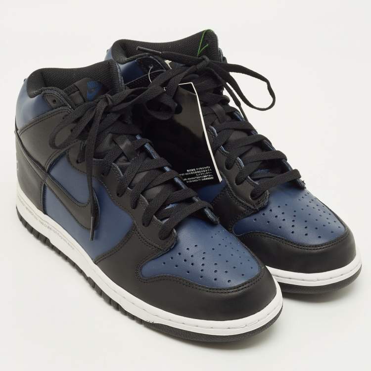Pre Owned Nike Dunk Fragment Tokyo Size 45 Black/Blue Leather High Top Sneakers