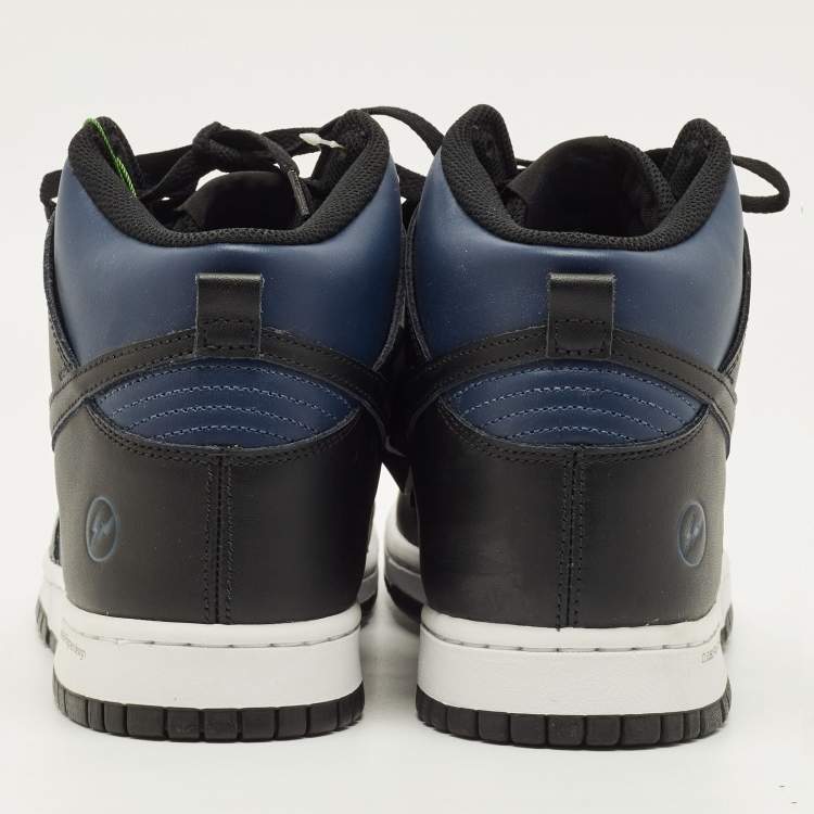 Pre Owned Nike Dunk Fragment Tokyo Size 45 Black/Blue Leather High Top Sneakers