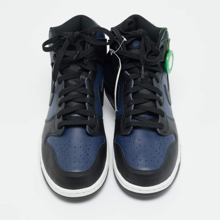 Pre Owned Nike Dunk Fragment Tokyo Size 45 Black/Blue Leather High Top Sneakers