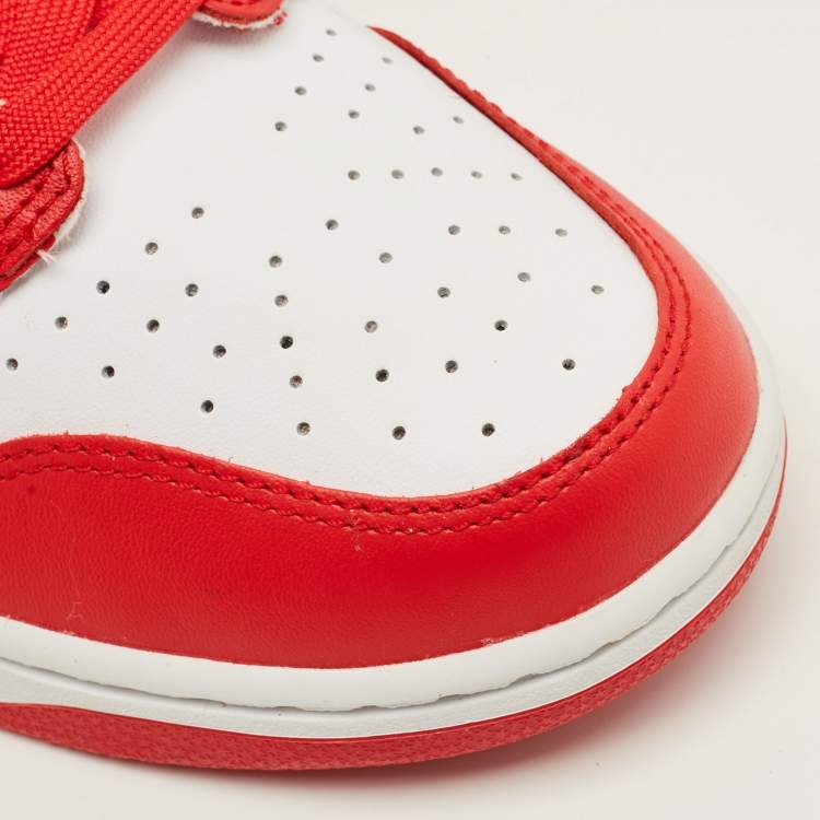 Pre Owned Nike Dunk Championship White Red Size 45 Red/White Leather High Top Sneakers