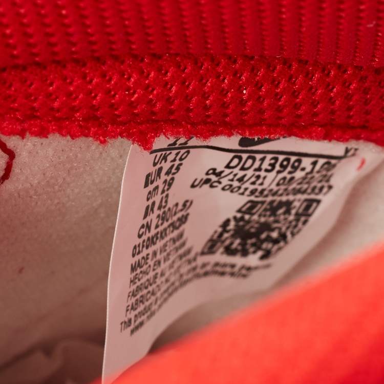 Pre Owned Nike Dunk Championship White Red Size 45 Red/White Leather High Top Sneakers