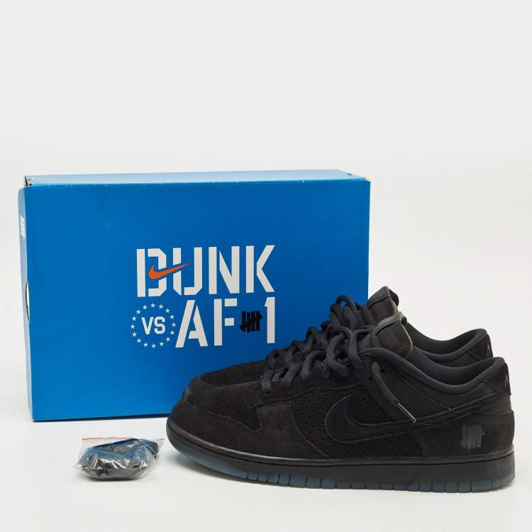 Pre Owned Nike Dunk SP Undefeated 5 On It Black Size 45 Black Suede and Canvas Low Top Sneakers