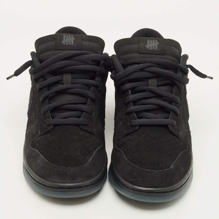 Pre Owned Nike Dunk SP Undefeated 5 On It Black Size 45 Black Suede and Canvas Low Top Sneakers