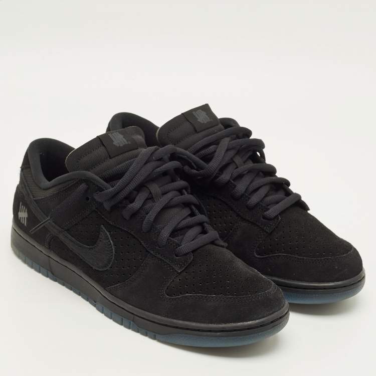 Pre Owned Nike Dunk SP Undefeated 5 On It Black Size 45 Black Suede and Canvas Low Top Sneakers