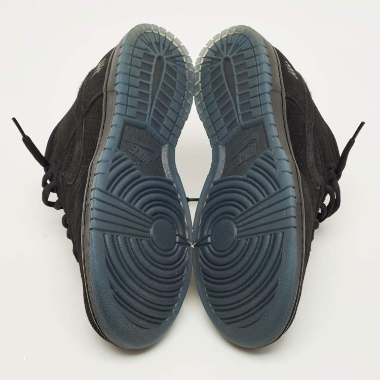 Pre Owned Nike Dunk SP Undefeated 5 On It Black Size 45 Black Suede and Canvas Low Top Sneakers