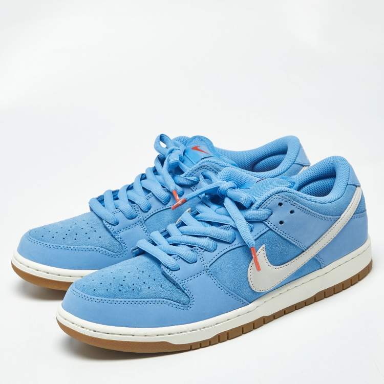 مملوكة مسبقًا Nike SB Dunk Pro University Blue Gum Size 46 Blue Nubuck Leather and Suede Low Top Sneakers