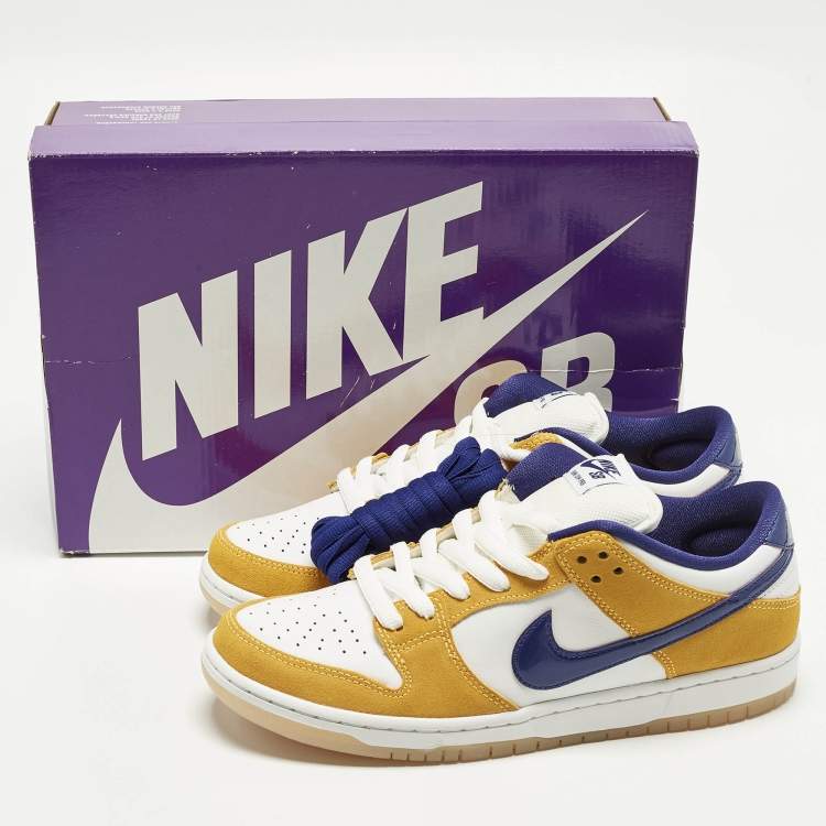 Pre Owned Nike SB Dunk Laser Orange Size 43 Multicolor Leather and Suede Low Top Sneakers