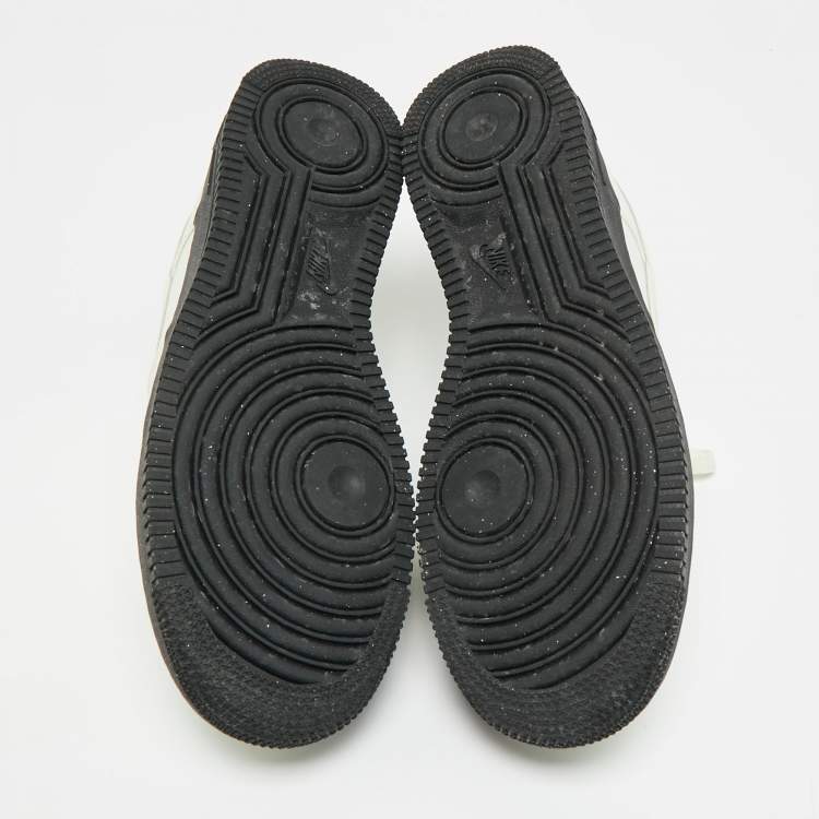 Pre Owned Nike air force 1 low Size 42.5 White Canvas and Leather 07 LV8 Sea Glass Lace Up Sneakers