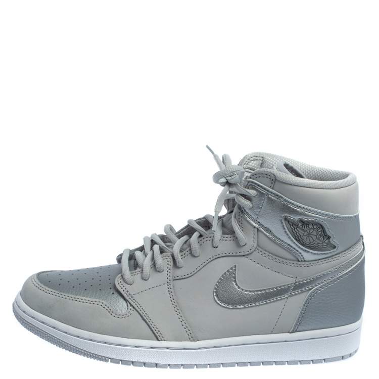 Martelaar Aangenaam kennis te maken daar ben ik het mee eens Nike Air Jordan 1 Metallic Silver/Grey Leather OG CO JP High Top Sneakers  Size 43 Nike | TLC
