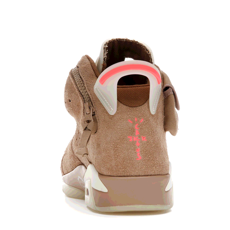 Pre Owned Nike Jordan 6 Travis Scott British Khaki Sneakers Size (US 9.5) EU 43