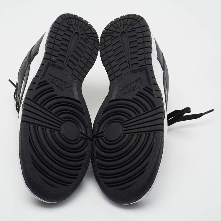 Pre Owned Nike Dunk Black/White Leather Low Top Sneakers Size 44