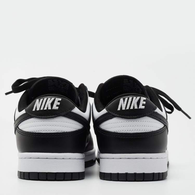 Pre Owned Nike Dunk Black/White Leather Low Top Sneakers Size 44