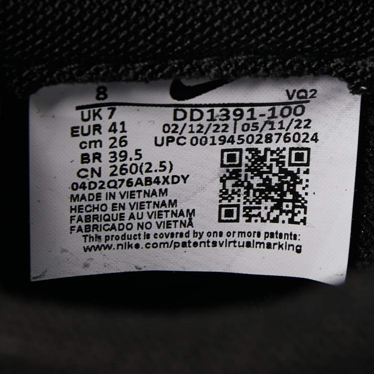 Pre Owned Nike Black/White Leather Dunk Retro Low Top Sneakers Size 41