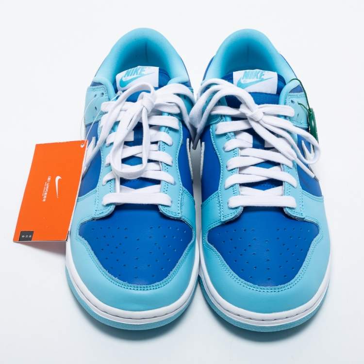 Pre Owned Nike Tricolor Leather Dunk Low Argon Low Top Sneakers Size 42
