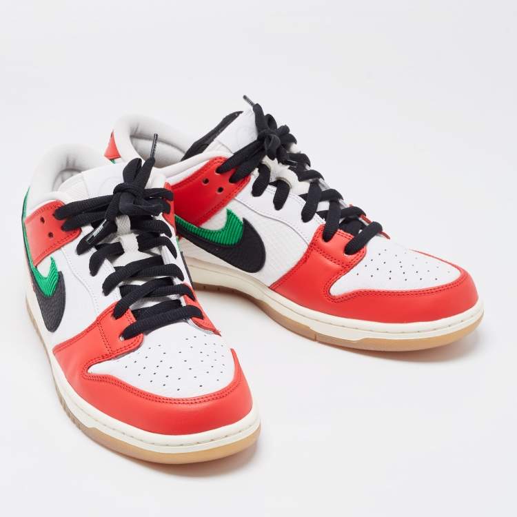 Pre Owned Nike Multicolor Leather SB Dunk Low Frame Skate Habibi Sneakers Size 47.5