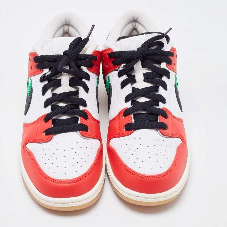 Pre Owned Nike Multicolor Leather SB Dunk Low Frame Skate Habibi Sneakers Size 47.5