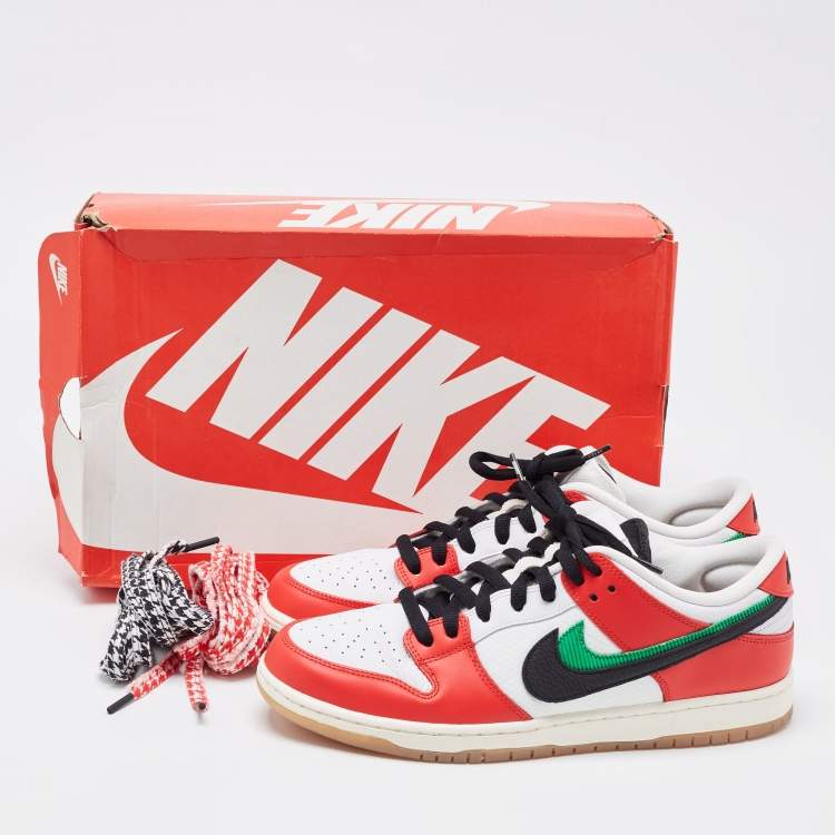 Pre Owned Nike Multicolor Leather SB Dunk Low Frame Skate Habibi Sneakers Size 47.5