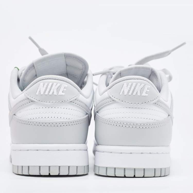Pre Owned Nike Grey/White Leather Dunk Retro Grey Fog Low Top Sneakers Size 41